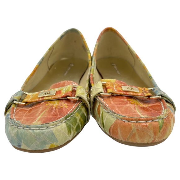 Anne Klein Miliah Leather Pastel Floral Loafers - Picture 8 of 11
